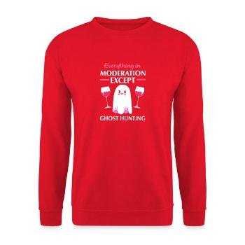 Paranormal Ghost Ghost Ghost Spooky - Unisex Sweatshirt - red - Front - Alina (178cm) & Michal (187cm)