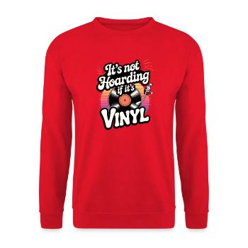 It's not hoarding if it's vinyl - Unisex Sweatshirt - red - Front - Alina (178cm) & Michal (187cm)