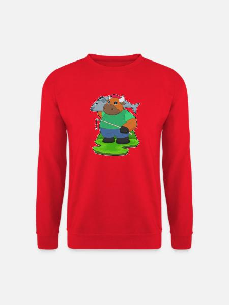 pêche au baudroie taureau - Sweat-shirt Unisexe - rouge