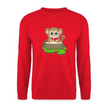 Monkey Poker Poker Card Game - Unisex Sweatshirt - red - Front - Alina (178cm) & Michal (187cm)