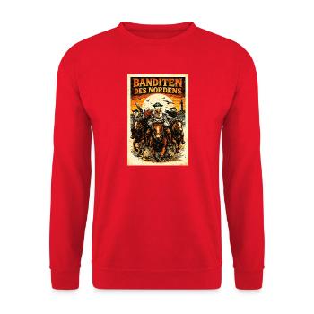 Banditen des Nordens Möwen Fischbrötchen Diebe  - Unisex Pullover - Rot - Vorne - Alina (178cm) & Michal (187cm)