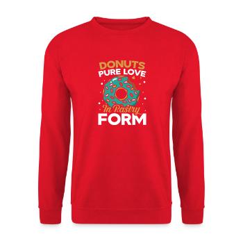 Restauration rapide en donuts - Sweat-shirt Unisexe - rouge - Devant - Alina (178cm) & Michal (187cm)