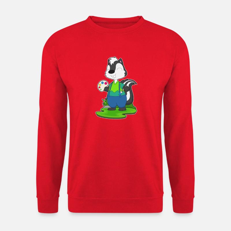 Stinktier Maler Pinsel Malen - Unisex Pullover - Rot