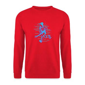 Joueur de hockey - Sweat-shirt Unisexe - rouge - Devant - Alina (178cm) & Michal (187cm)
