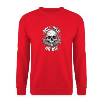 Tabletop Dice Shirt for Role-Playing Game Fans - Unisex Sweatshirt - red - Front - Alina (178cm) & Michal (187cm)