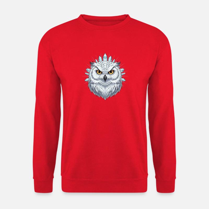 Eiskristall Eulenportrait - Unisex Sweatshirt - red