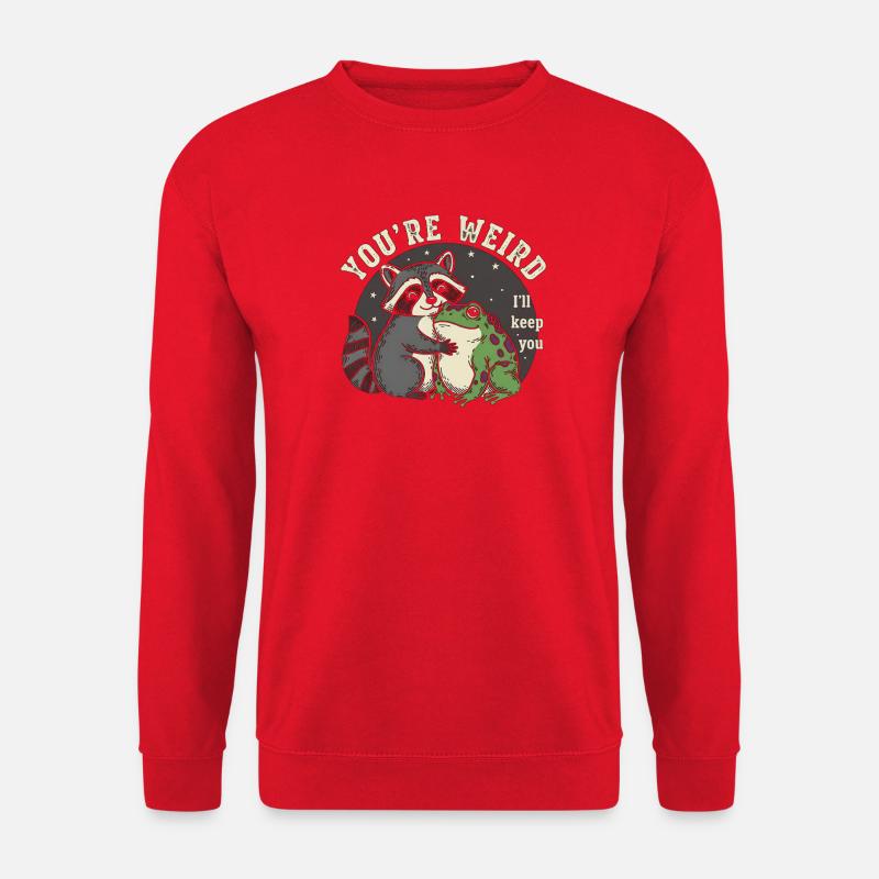 Waschbär und Frosch Umarmung - Unisex Pullover - Rot