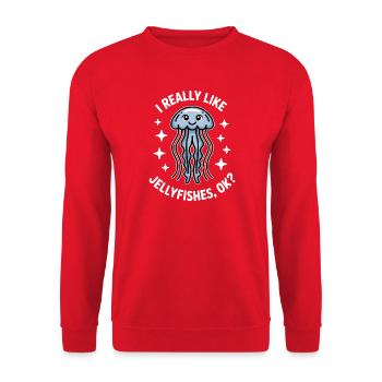Papagei Sprüche Papagei Lustiges Papagei Geschenk  - Unisex Pullover - Rot - Vorne - Alina (178cm) & Michal (187cm)