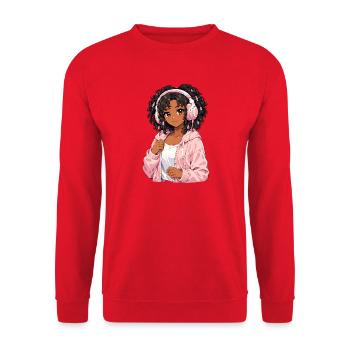 Vintage Japanese Bigfoot Gamer Anime Gaming - Unisex Sweatshirt - red - Front - Alina (178cm) & Michal (187cm)