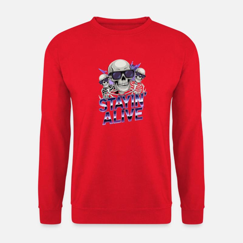 Esqueleto Esqueleto Retro 70s - Sudadera unisex - rojo