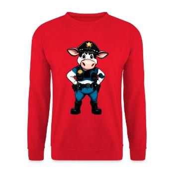 Vache policière - Sweat-shirt Unisexe - rouge - Devant - Alina (178cm) & Michal (187cm)