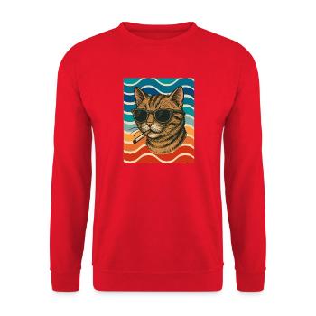 Lunettes de soleil d’été pour chat - Sweat-shirt Unisexe - rouge - Devant - Alina (178cm) & Michal (187cm)