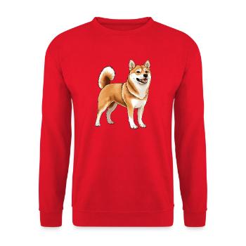 Shiba Inu - Sweat-shirt Unisexe - rouge - Devant - Alina (178cm) & Michal (187cm)