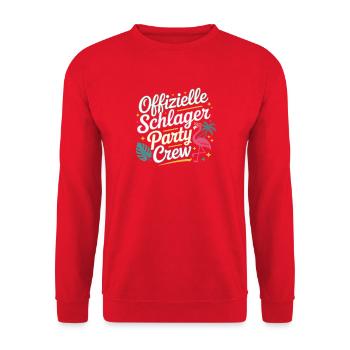 Schlager Party Crew Mallorca Flamingo JGA Malle - Unisex Pullover - Rot - Vorne - Alina (178cm) & Michal (187cm)
