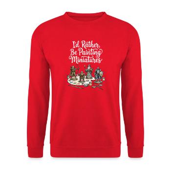 I prefer to paint miniatures - Unisex Sweatshirt - red - Front - Alina (178cm) & Michal (187cm)
