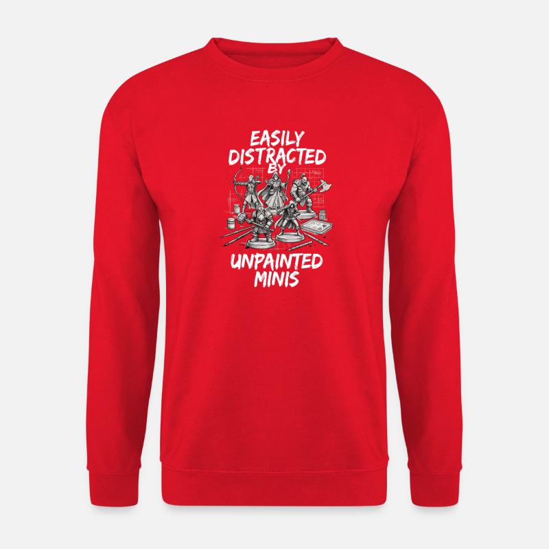 Distracted by Unpainted Minis - Unisex Sweatshirt - red