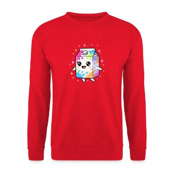 Colorful Milk Carton Kawaii - Unisex Sweatshirt - red - Front - Alina (178cm) & Michal (187cm)