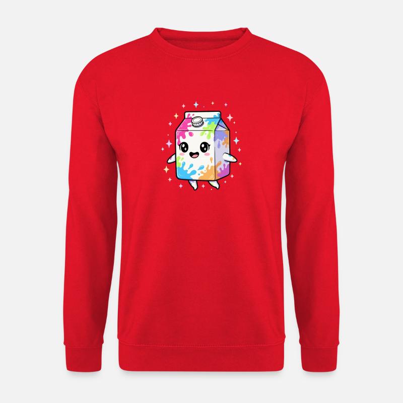Bunter Milchkarton Kawaii - Unisex Pullover - Rot