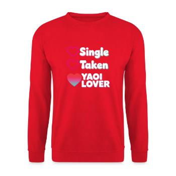 Yaoi Lover: Single Taken Herzen - Unisex Pullover - Rot - Vorne - Alina (178cm) & Michal (187cm)