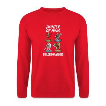 Painter of Minis: Builder of Armies - Unisex Pullover - Rot - Vorne - Alina (178cm) & Michal (187cm)