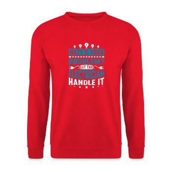 Elektriker Elektroniker Elektroinstallateur - Unisex Pullover - Rot - Vorne - Alina (178cm) & Michal (187cm)