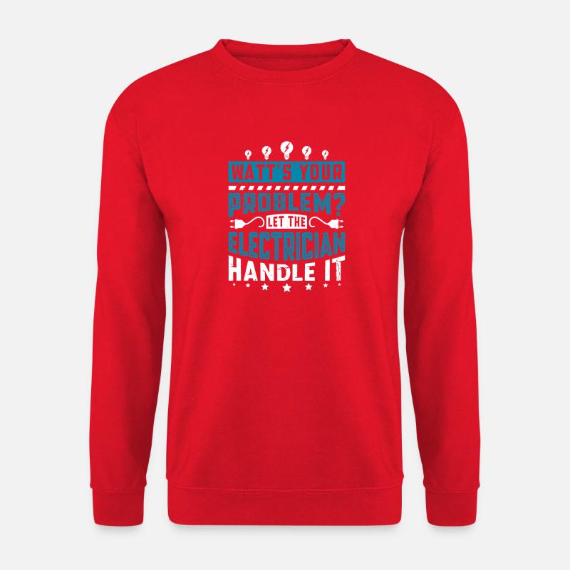 Electrician, Electronics Technician, Electrician - Unisex Sweatshirt - red