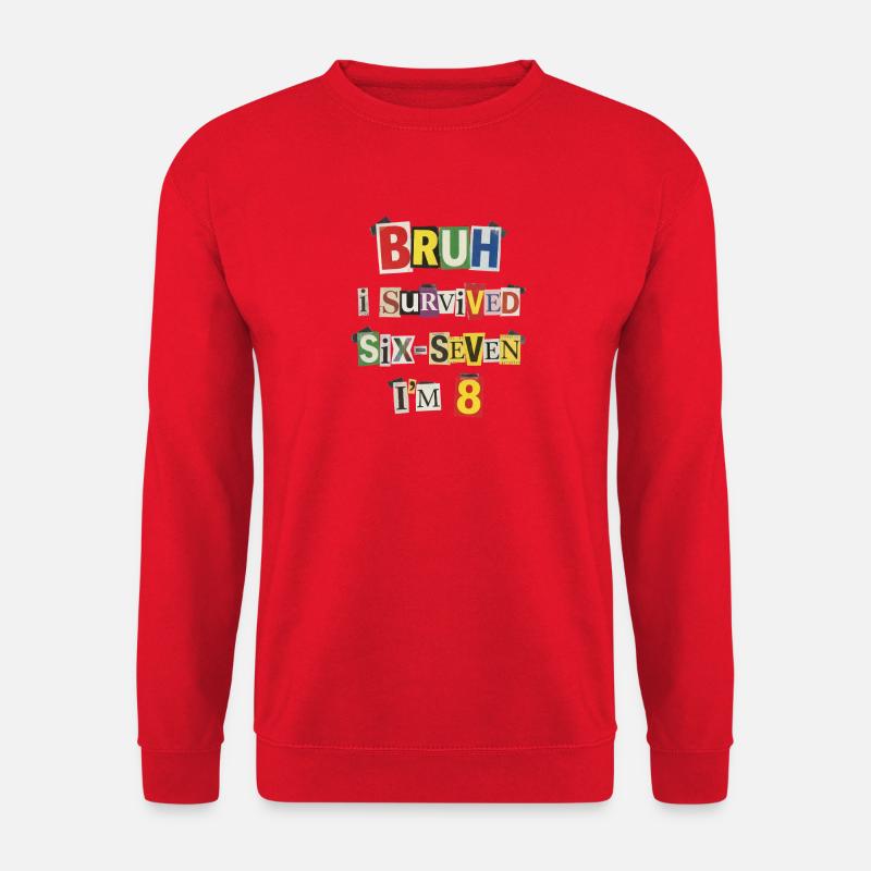 Bruh sopravvive a 8 collage di meme - Felpa unisex - rosso