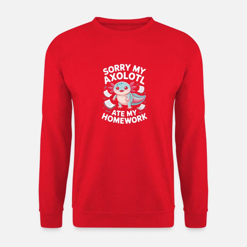 Axolotl Homework Excuse Design - Unisex Sweatshirt - red