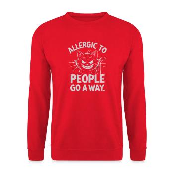 Cat Allergic To People, Funny - Unisex Sweatshirt - red - Front - Alina (178cm) & Michal (187cm)
