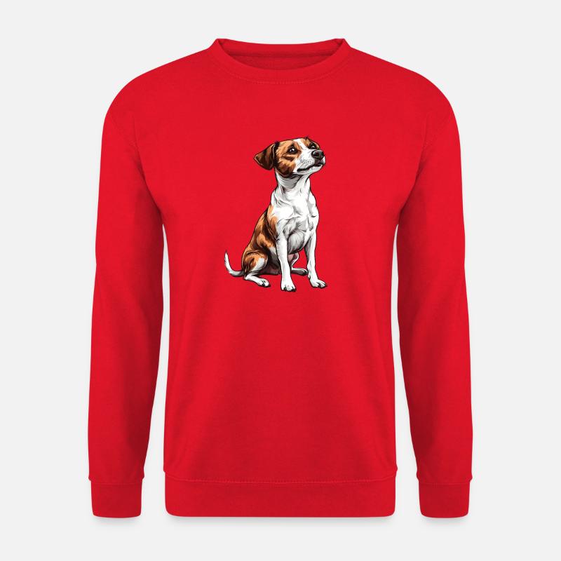 Jack Russell Porträt Illustration - Unisex Pullover - Rot