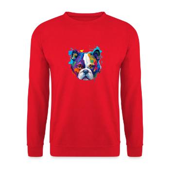 Caniche coloré amour Pop Art Amour des chiens - Sweat-shirt Unisexe - rouge - Devant - Alina (178cm) & Michal (187cm)