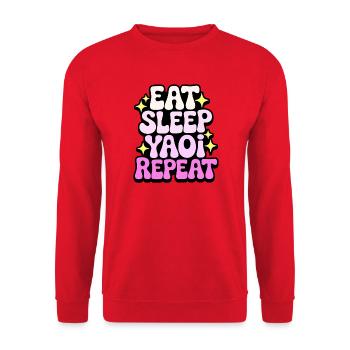 Eat Sleep Yaoi Repeat - Unisex Sweatshirt - red - Front - Alina (178cm) & Michal (187cm)
