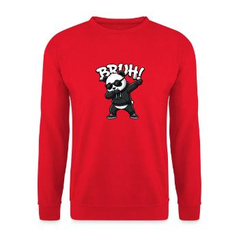Bruh Panda Dabbing Cool Panda Bear Funny - Unisex Sweatshirt - red - Front - Alina (178cm) & Michal (187cm)