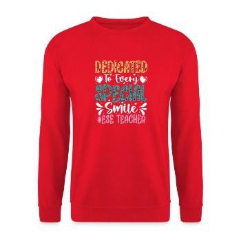 Geschenke für ESE-Lehrer - Unisex Pullover - Rot - Vorne - Alina (178cm) & Michal (187cm)
