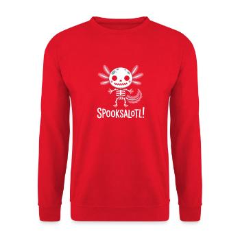 Spooksalot Skeleton Flutter - Unisex Sweatshirt - red - Front - Alina (178cm) & Michal (187cm)