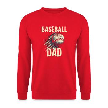Baseball-Papa USA-Flagge, Vatertag - Unisex Pullover - Rot - Vorne - Alina (178cm) & Michal (187cm)