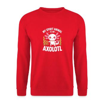 Axolotl Spirit Animal Tee - Unisex Sweatshirt - red - Front - Alina (178cm) & Michal (187cm)