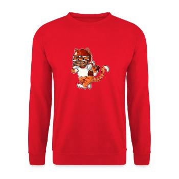 Chat Rugby Chaton de football américain - Sweat-shirt Unisexe - rouge - Devant - Alina (178cm) & Michal (187cm)