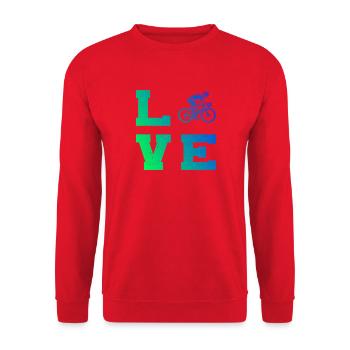 Geschenkidee für einen Roadbike mit Roadbike - Unisex Pullover - Rot - Vorne - Alina (178cm) & Michal (187cm)