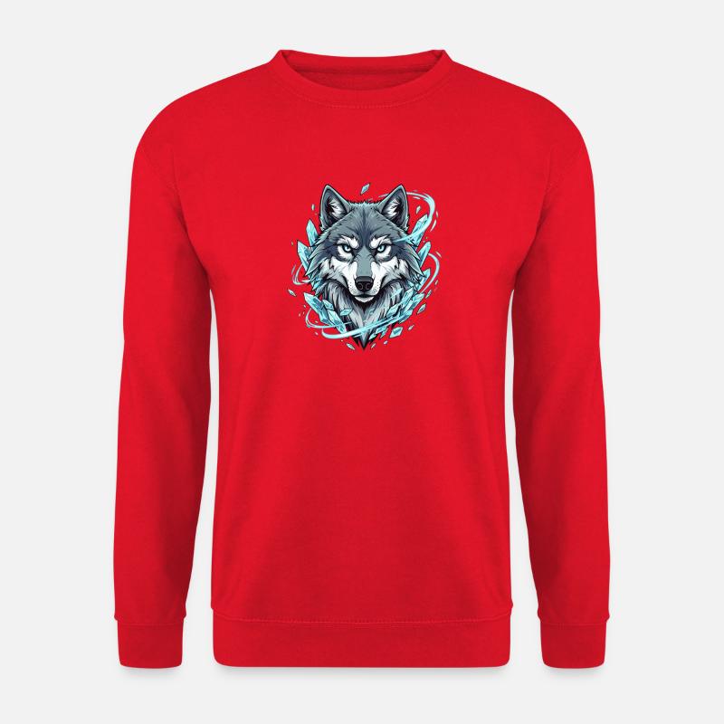 Eiswolf im Kristallkreis - Unisex Pullover - Rot