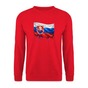Flag Slovakia Splashes of Color - Unisex Sweatshirt - red - Front - Alina (178cm) & Michal (187cm)