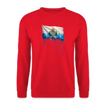 Art de la goutte du drapeau de Saint-Marin - Sweat-shirt Unisexe - rouge - Devant - Alina (178cm) & Michal (187cm)