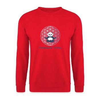 Funny Panda Yoga Gift Meditation Kundalini - Unisex Sweatshirt - red - Front - Alina (178cm) & Michal (187cm)