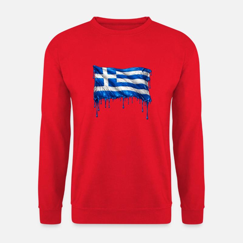 Griechische Flagge bunte Farbe - Unisex Pullover - Rot