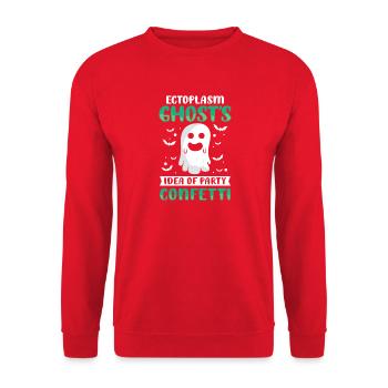 Dicton anglais d’Halloween de Chasseur de Fantômes - Sweat-shirt Unisexe - rouge - Devant - Alina (178cm) & Michal (187cm)