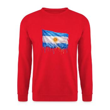 Art du drapeau argentin à gouttes - Sweat-shirt Unisexe - rouge - Devant - Alina (178cm) & Michal (187cm)