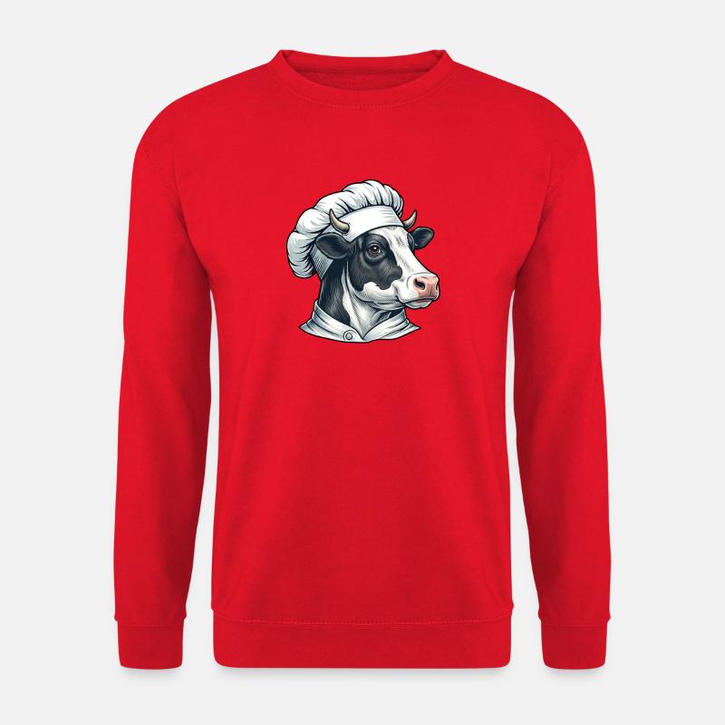 Kuh Koch Cartoon - Unisex Pullover - Rot