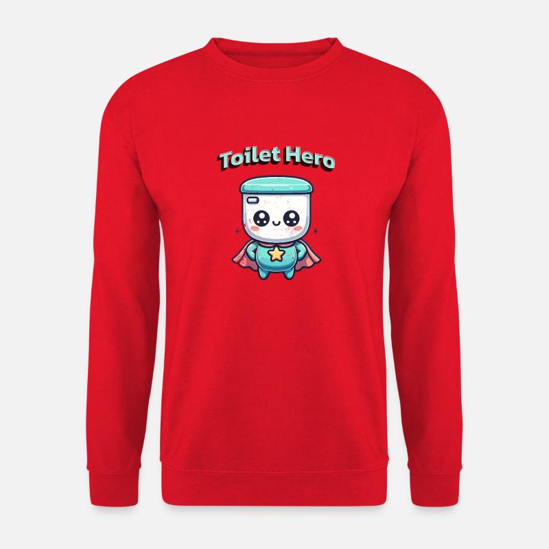 Toiletten Held WC Superheld Bad Badezimmer  - Unisex Pullover - Rot