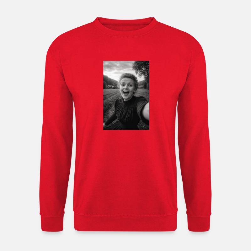 Marie Curie Selfie - Unisex Pullover - Rot