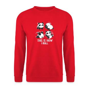 Panda Roll Somersault Roller Gymnastics - Unisex Sweatshirt - red - Front - Alina (178cm) & Michal (187cm)